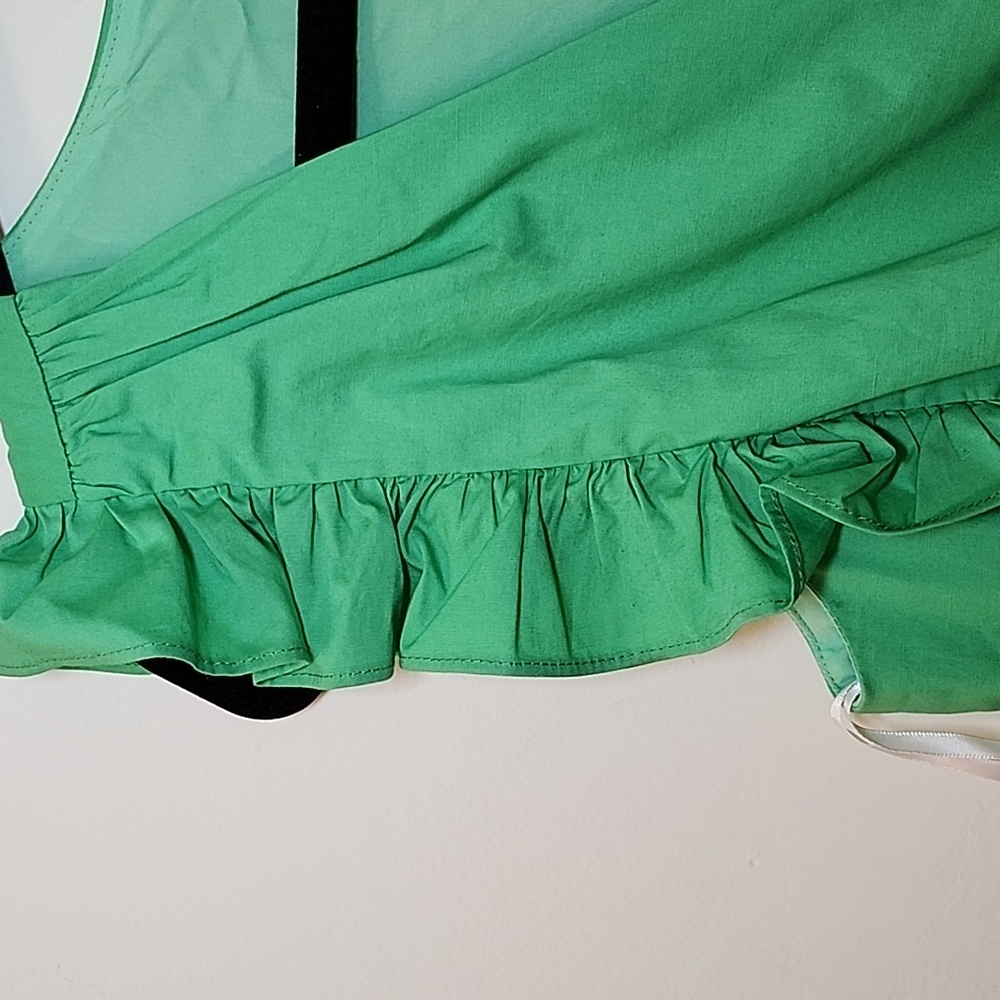 Maggie London Green  V- Neck Sleeveless Solid Maxi  Dress Sz 8 - Picture 8 of 16